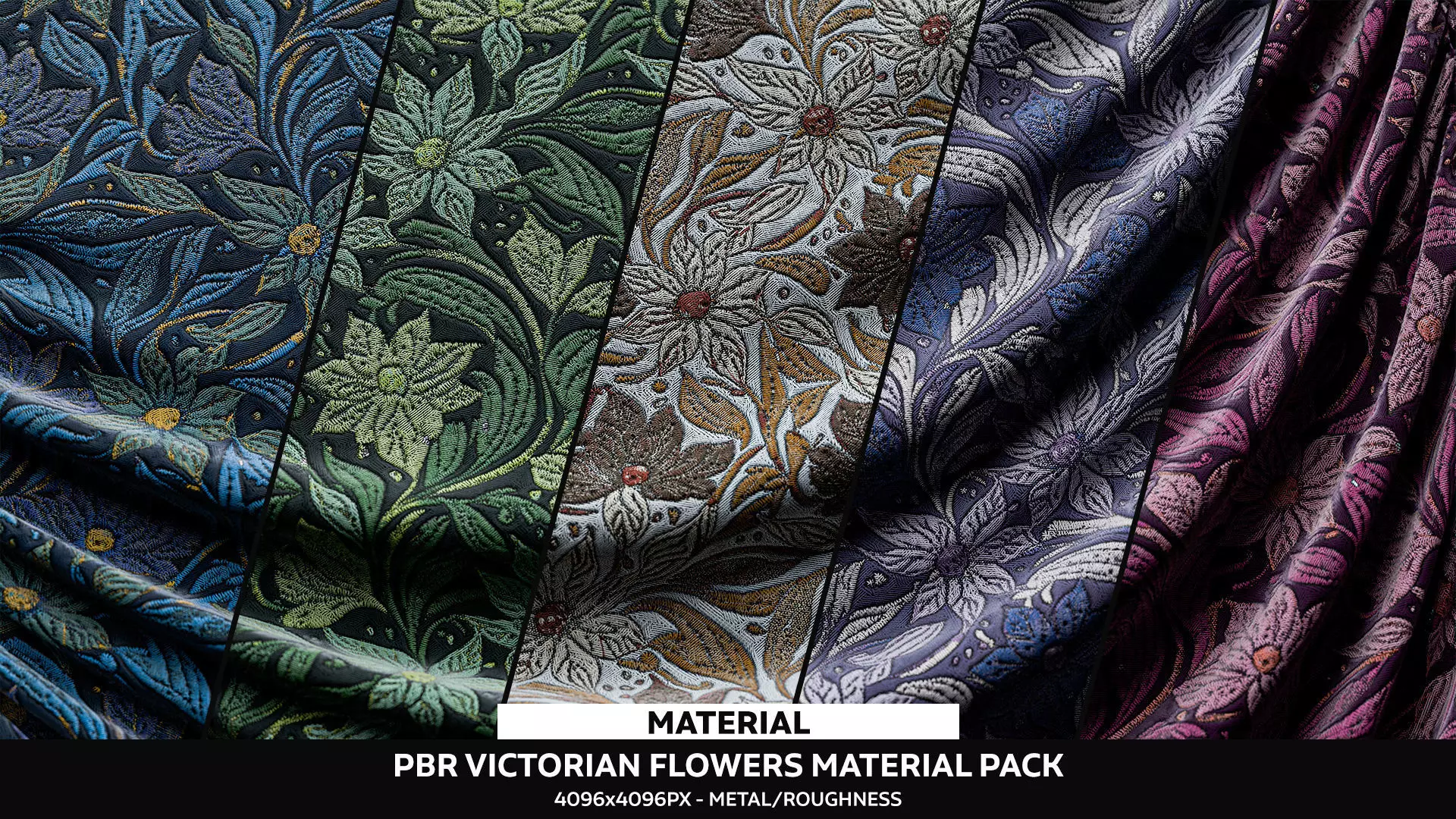 Victorian Flowers - Cloth Texture - Material Pack Texture_0