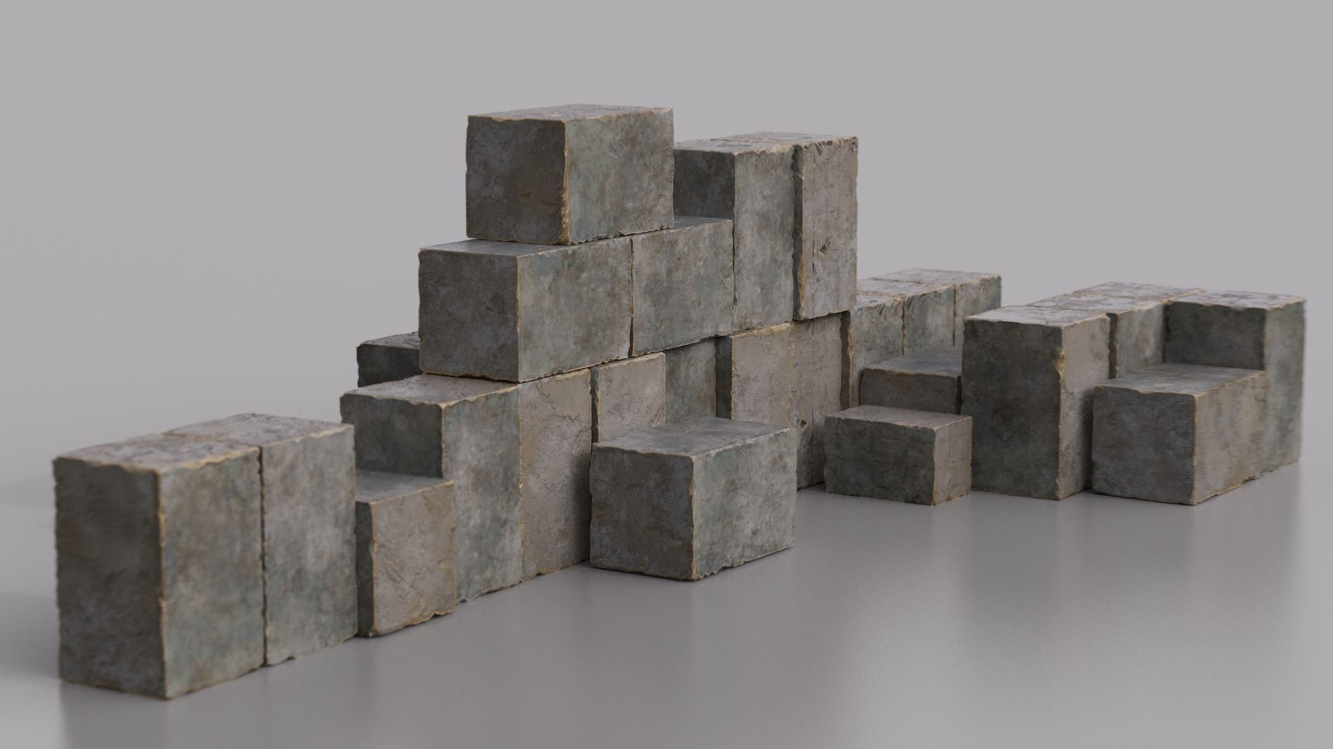 Rock Block Pack   Low-poly 3D model_6