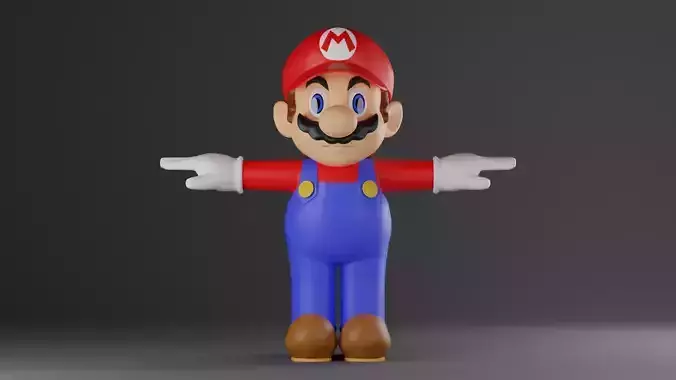 Super Mario 3D Model T Pose 3D model