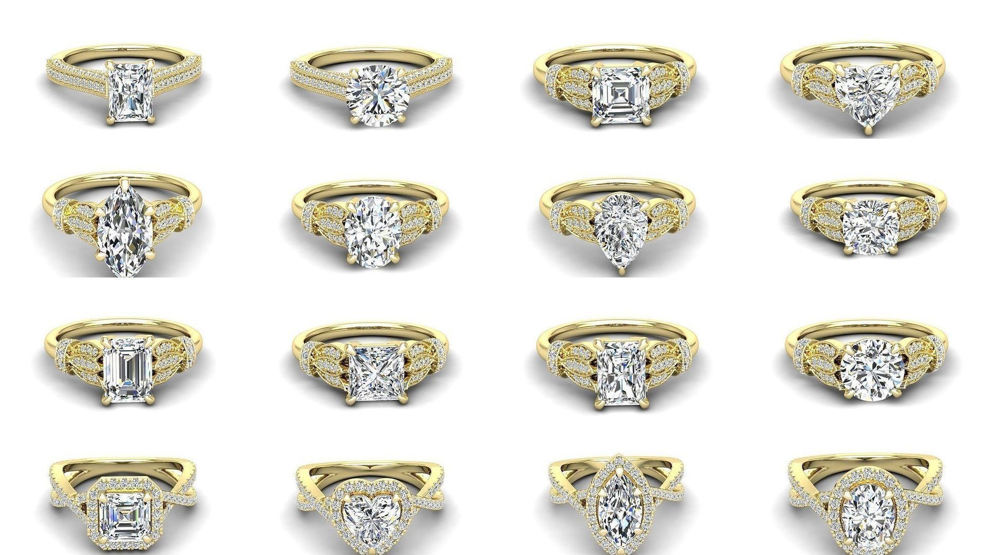 165 ENGAGEMENT RINGS  3D Model Collection_25