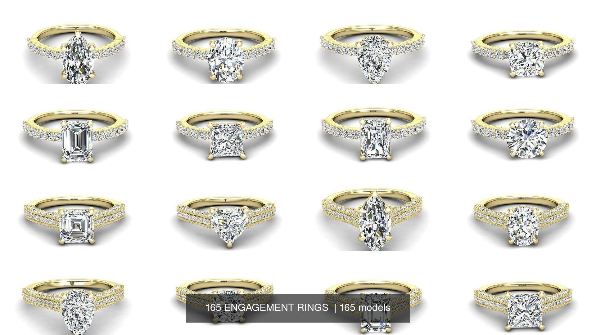 165 ENGAGEMENT RINGS  3D Model Collection_14