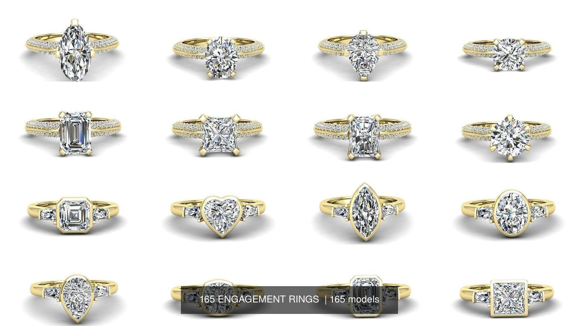 165 ENGAGEMENT RINGS  3D Model Collection_5