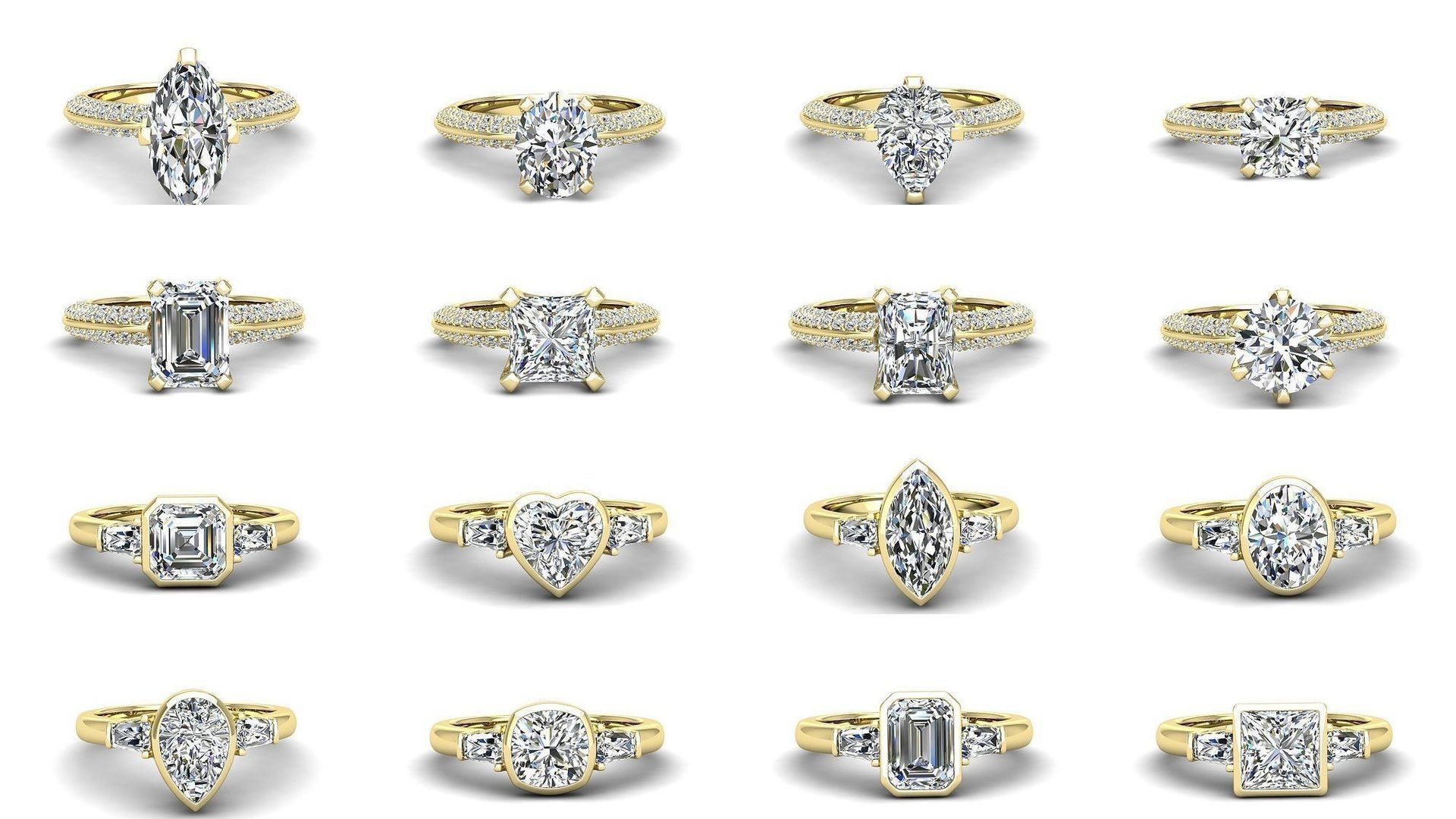165 ENGAGEMENT RINGS  3D Model Collection_9