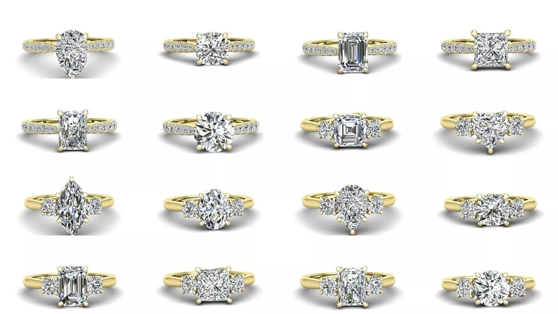 165 ENGAGEMENT RINGS  3D Model Collection_0