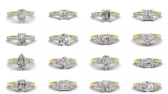 165 ENGAGEMENT RINGS  3D Model Collection