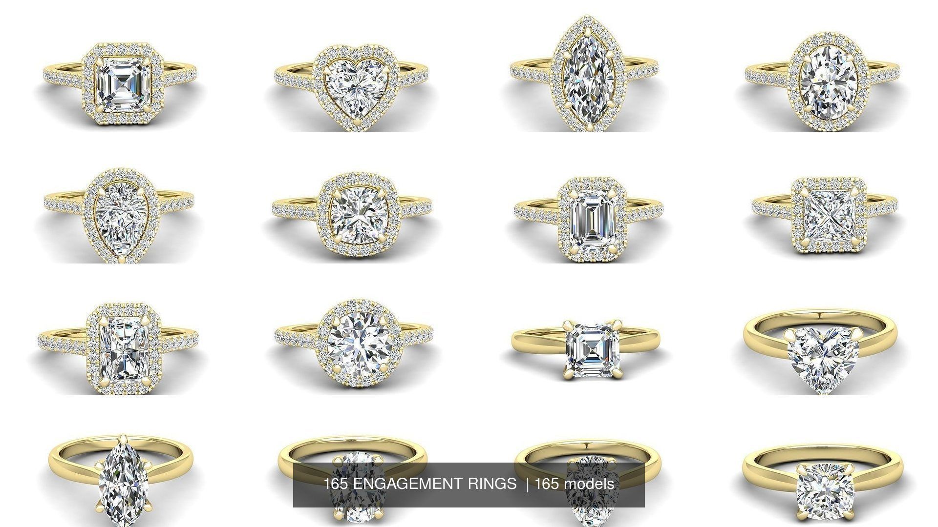 165 ENGAGEMENT RINGS  3D Model Collection_19