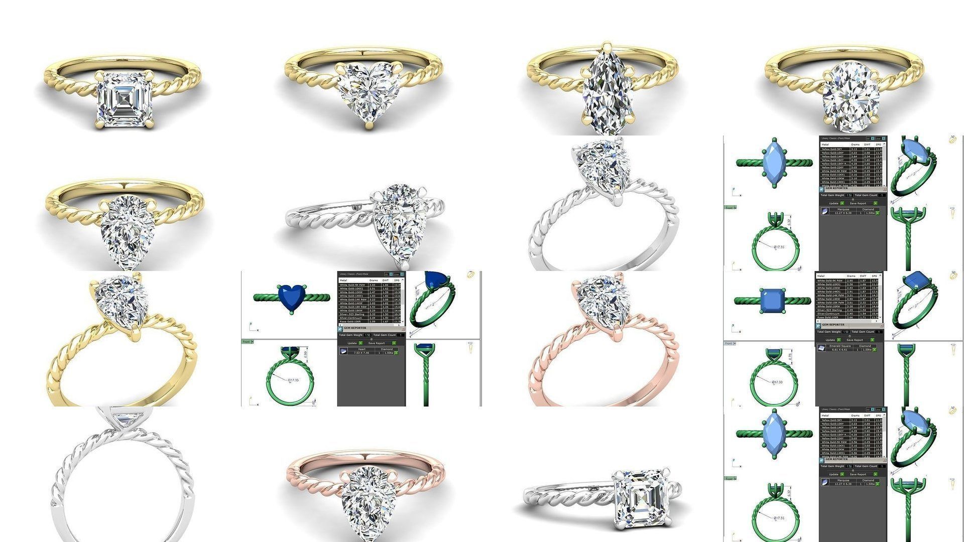 165 ENGAGEMENT RINGS  3D Model Collection_29