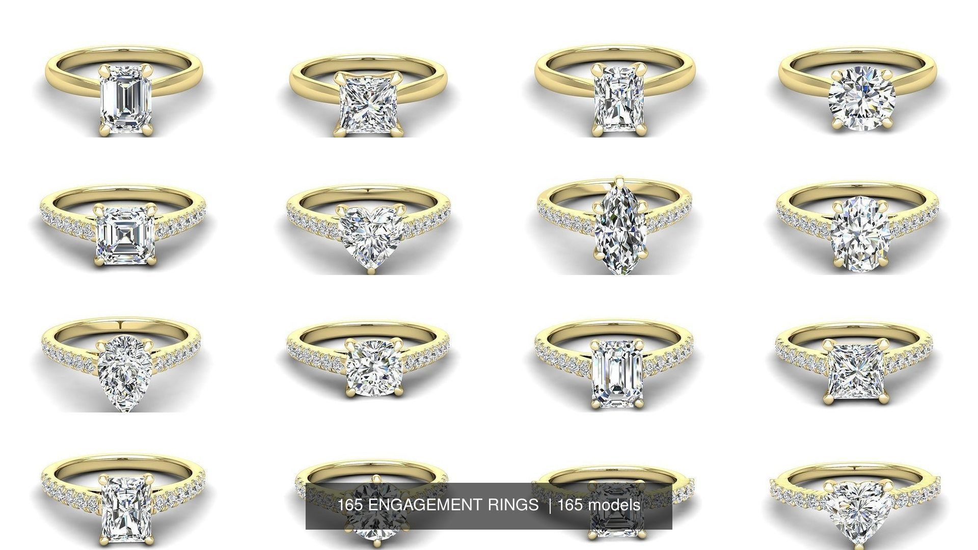 165 ENGAGEMENT RINGS  3D Model Collection_12