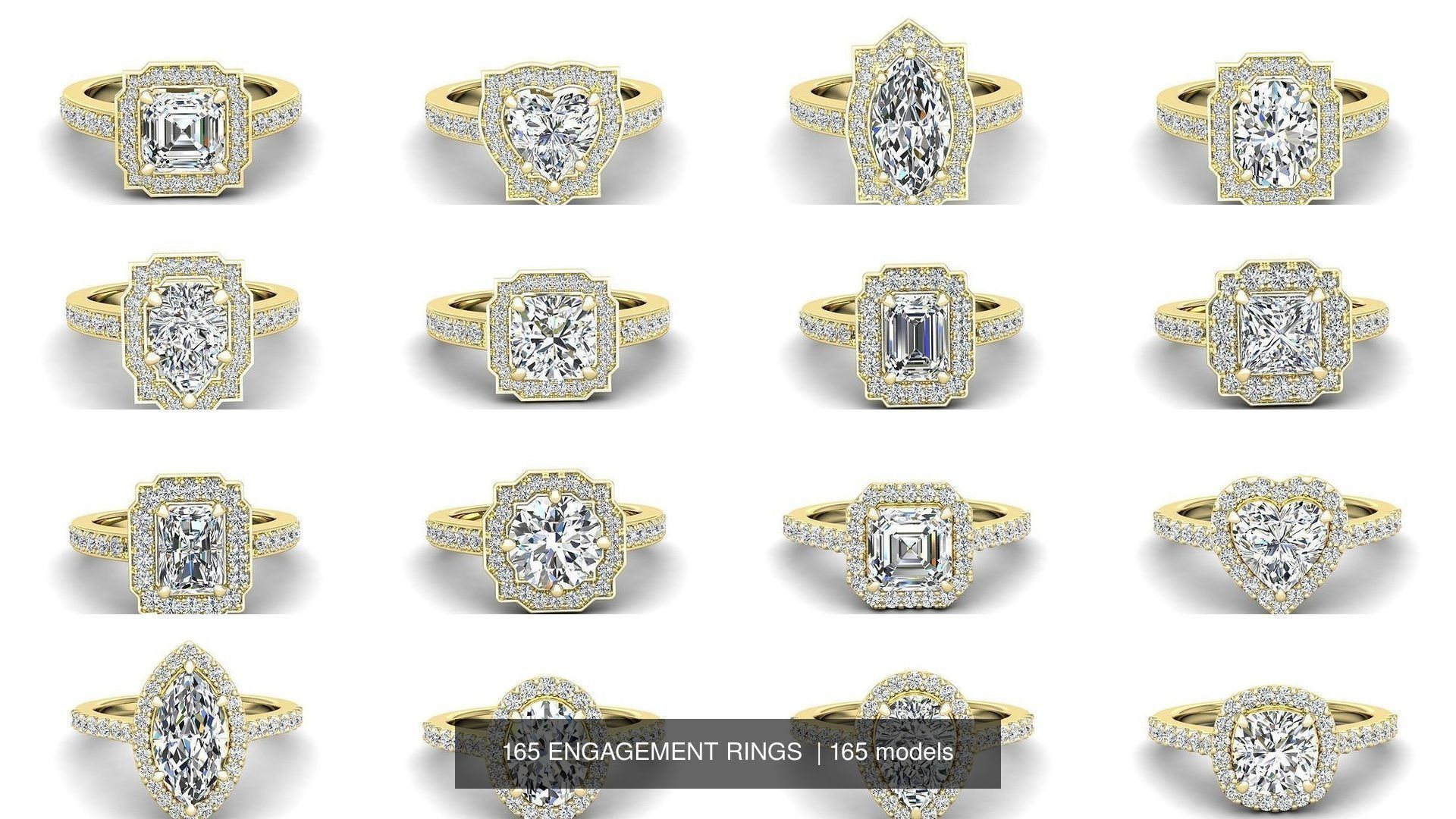 165 ENGAGEMENT RINGS  3D Model Collection_2