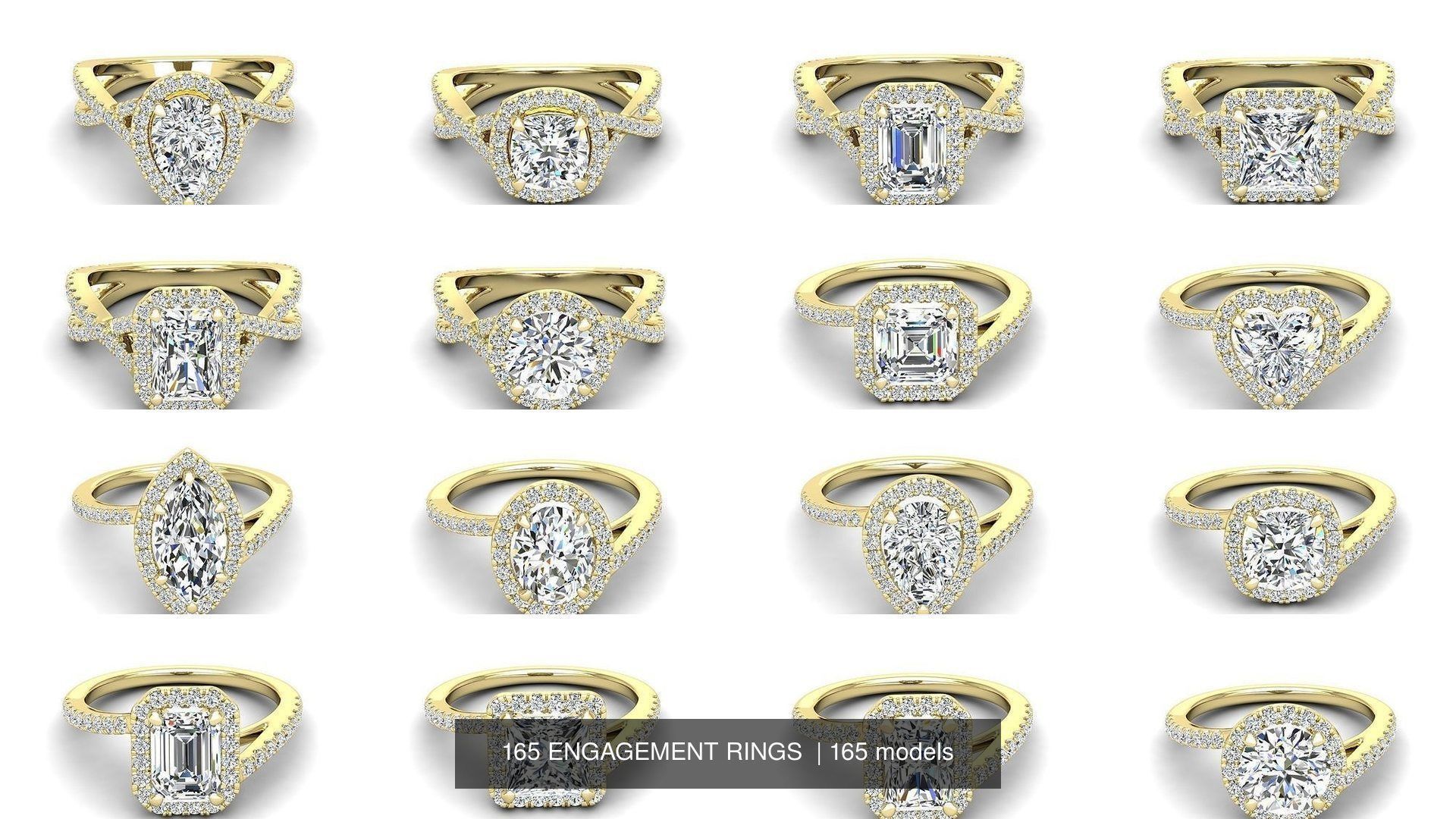 165 ENGAGEMENT RINGS  3D Model Collection_28