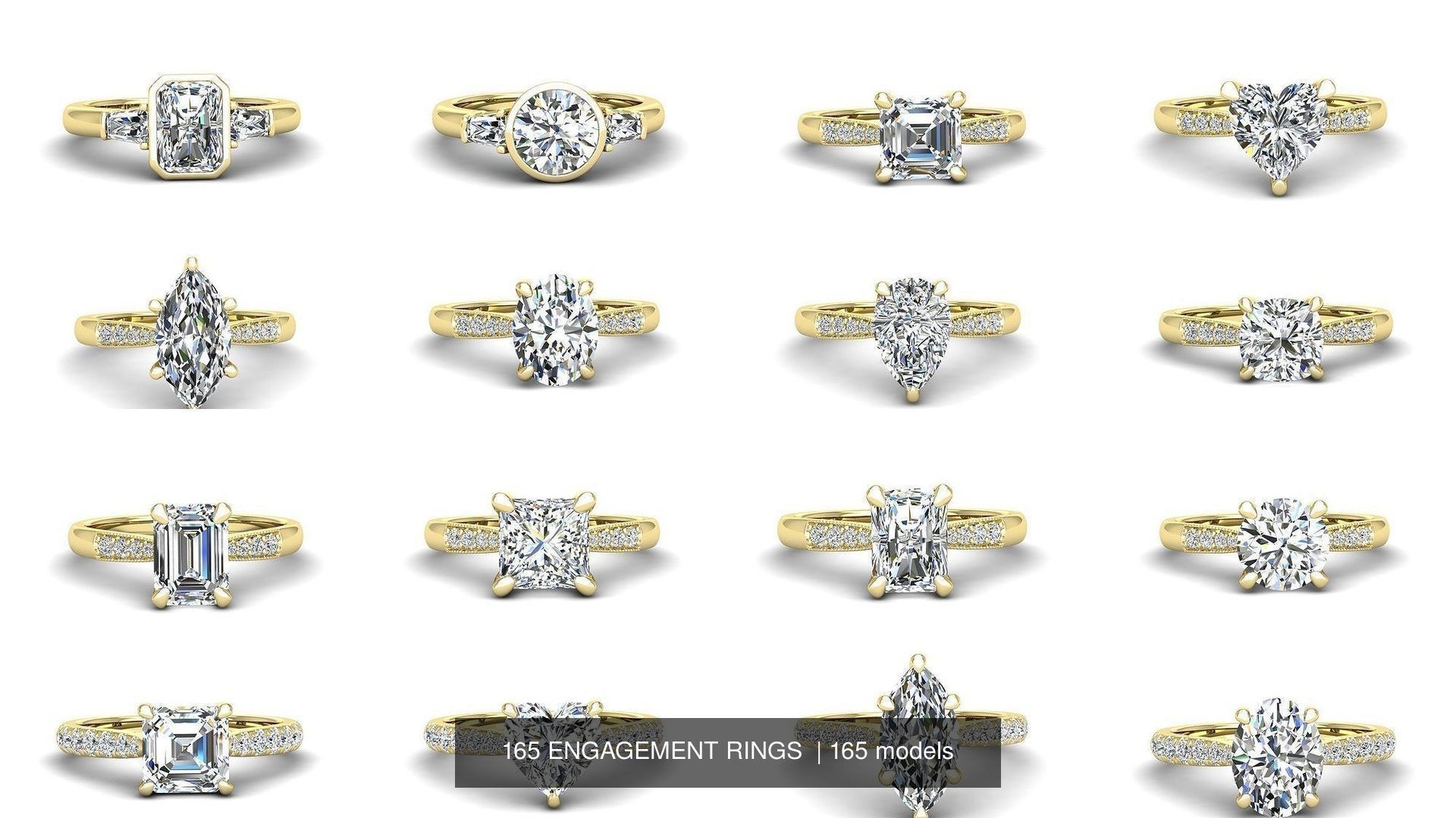 165 ENGAGEMENT RINGS  3D Model Collection_6