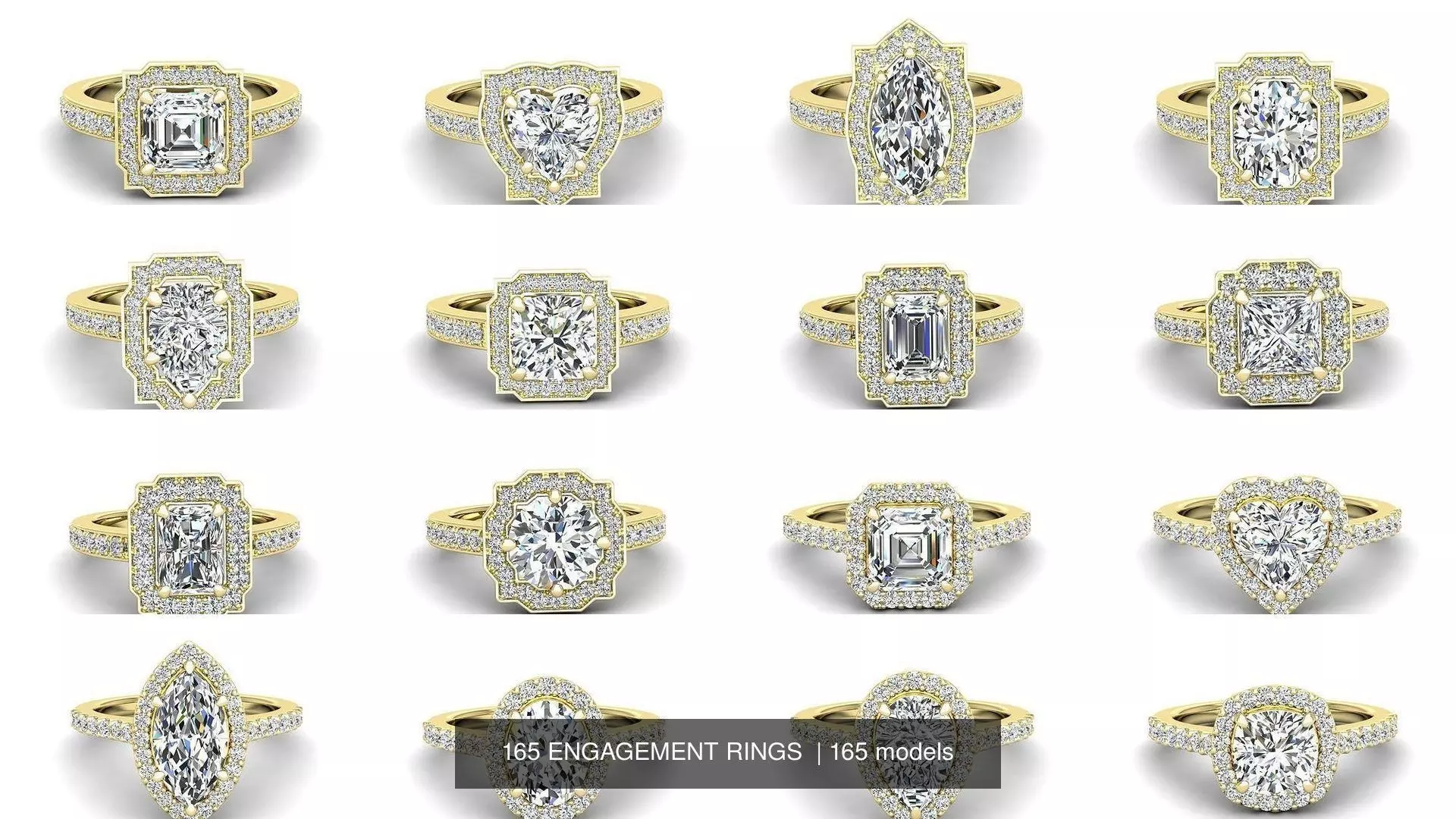 165 ENGAGEMENT RINGS  3D Model Collection_1