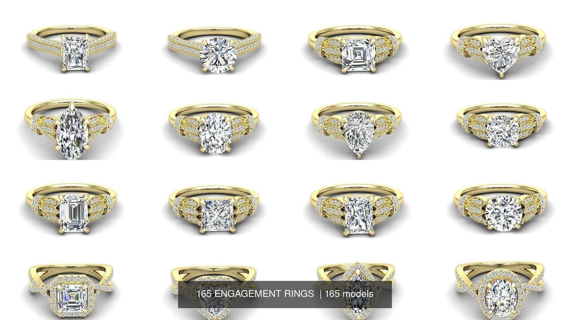 165 ENGAGEMENT RINGS  3D Model Collection_16