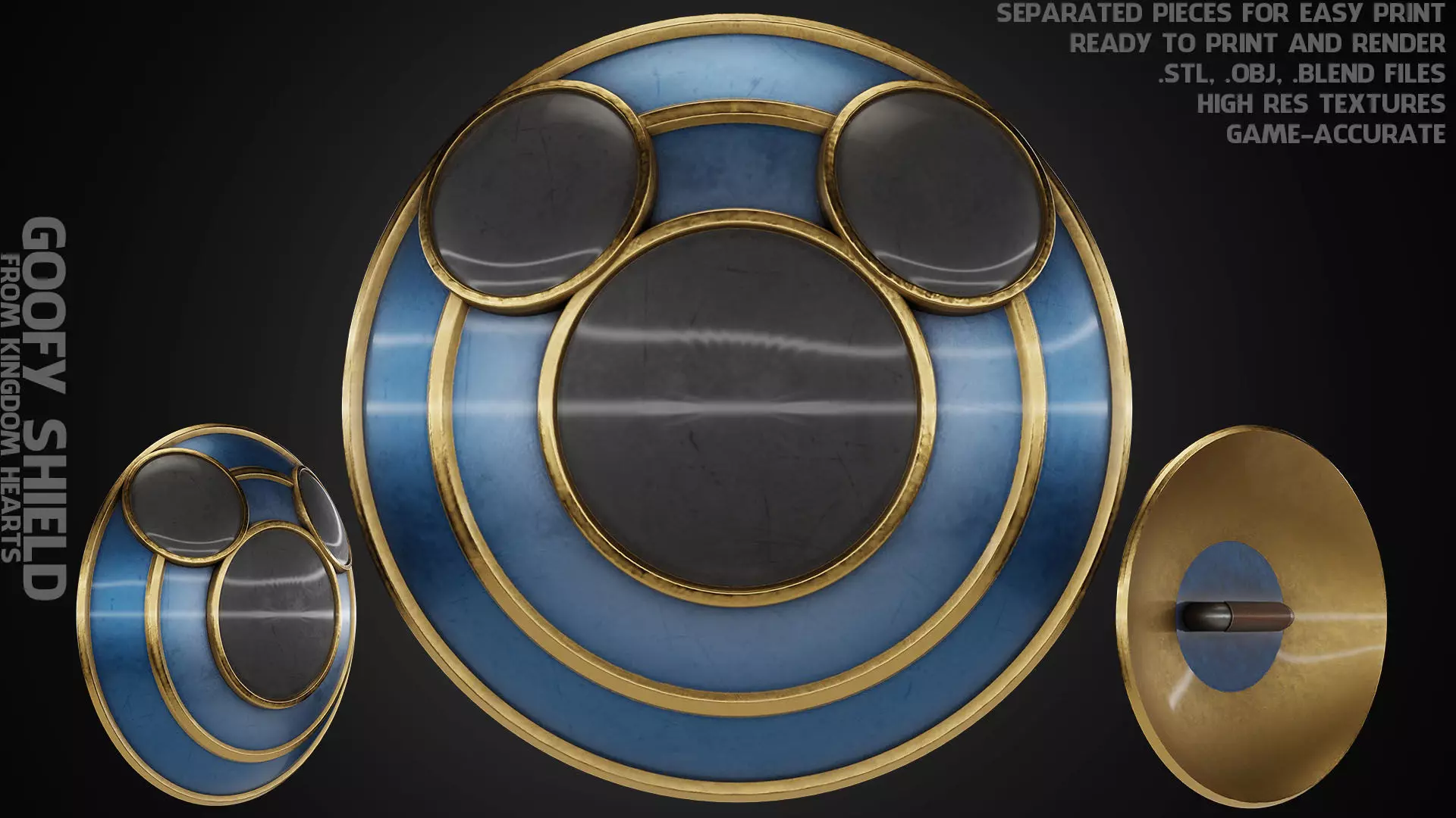 Kingdom Hearts Goofy Shield for Cosplay 3D print model_0