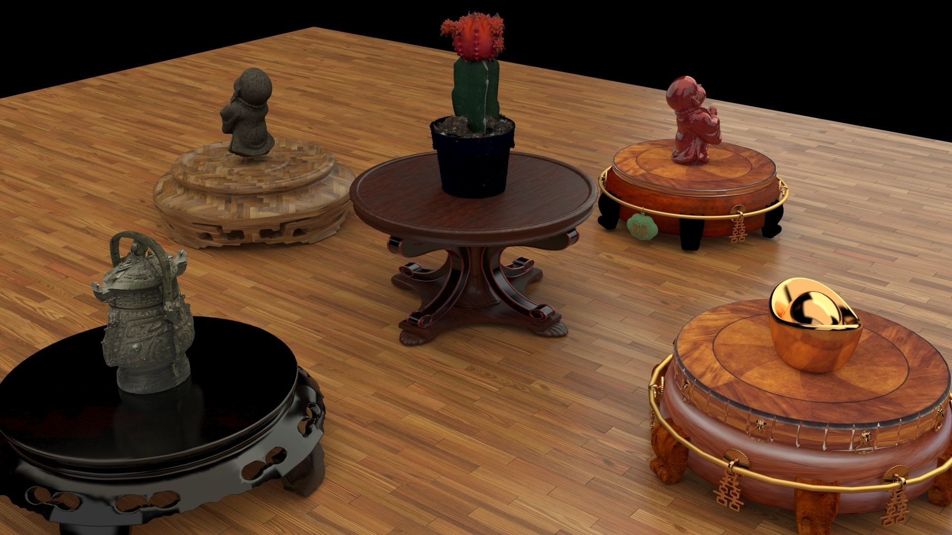 Chinese display stand   3D model_4