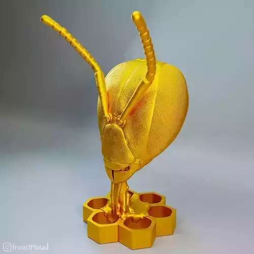 Honeybee head statue 3D print model