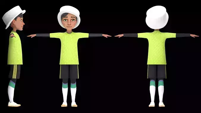 Arabic Traditional Outfit Boy Character 3D Model