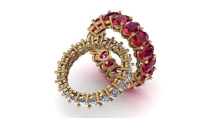 Oval eternity bands 3D print model