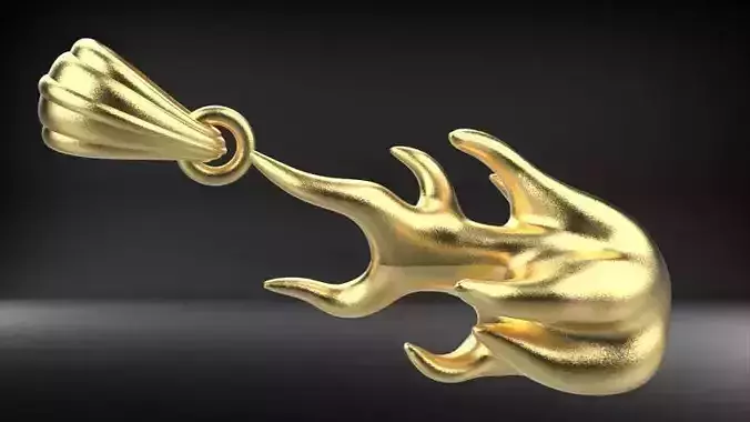 Fire Flame Charm Flamming Necklace Pendant Jewelry  3D print model