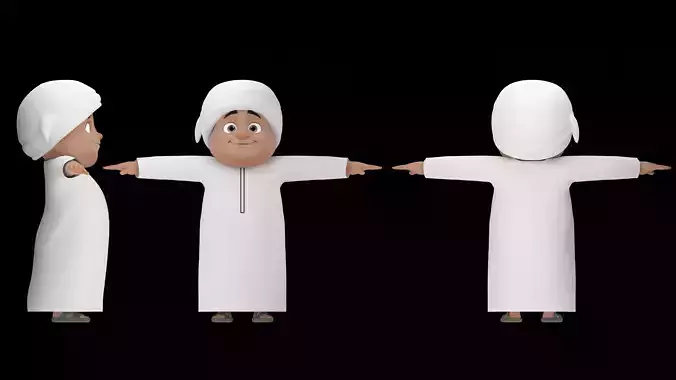 Arabic Traditional Outfit Healthy Boy Character
