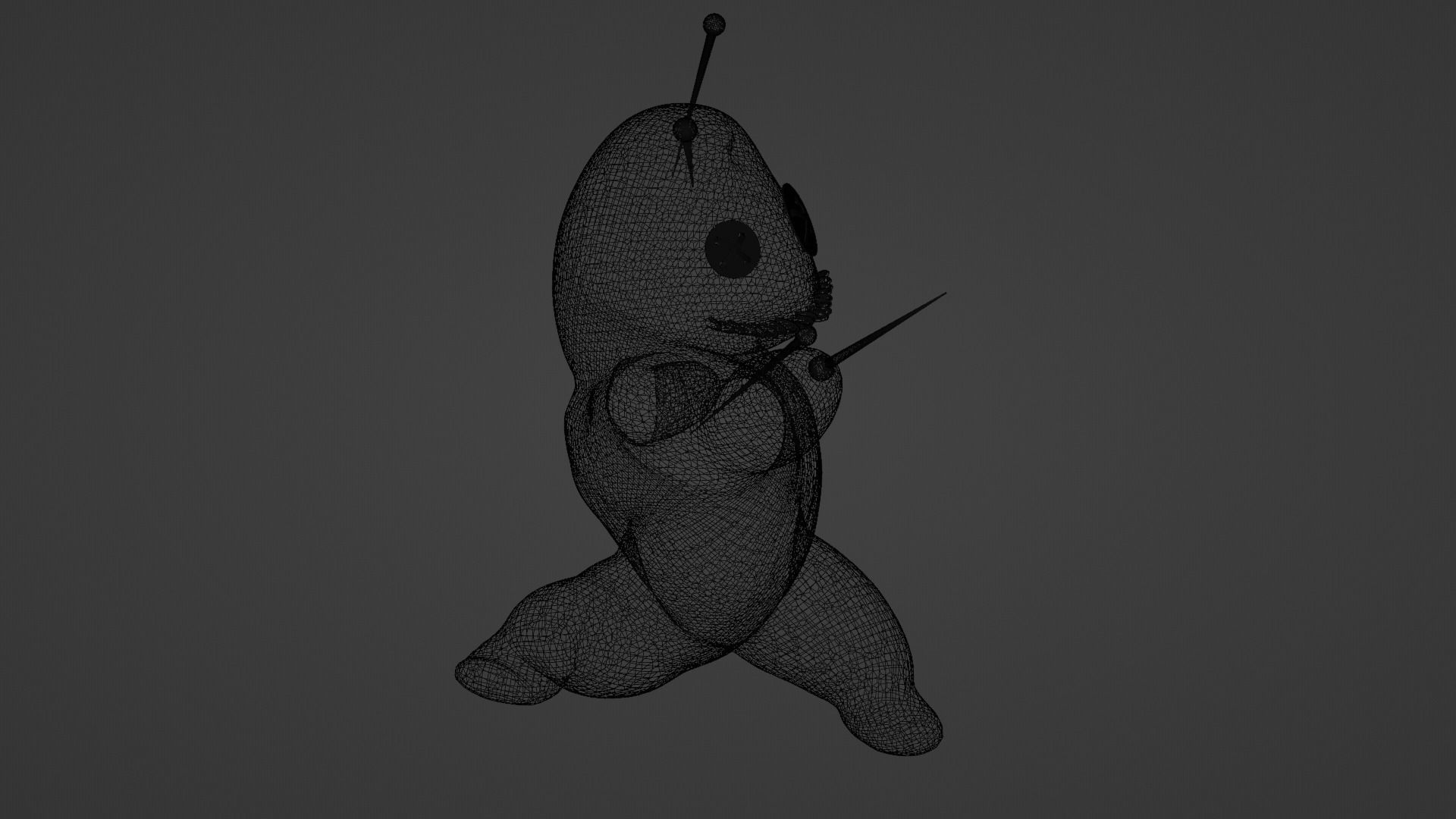 Mojo - Rigged and Animated Voodoo Doll with needle weapons 3D model_4