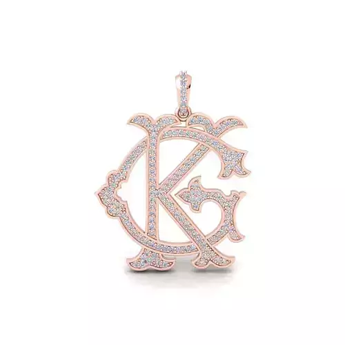 KG Monogram Diamond Pendent 3d Model and Render STL