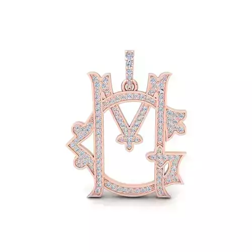 MG Monogram Diamond Pendent 3d Model and Render STL