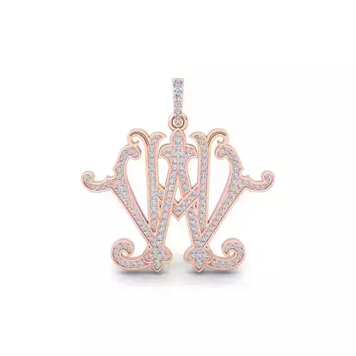 WH Monogram Diamond Pendent 3d Model and Render STL