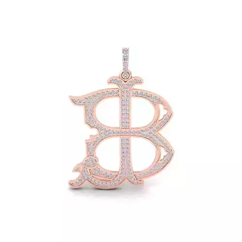 BL Monogram Diamond Pendent 3d Model and Render 