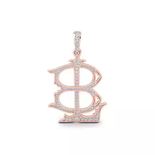BL Monogram Diamond Pendent 3d Model and Render