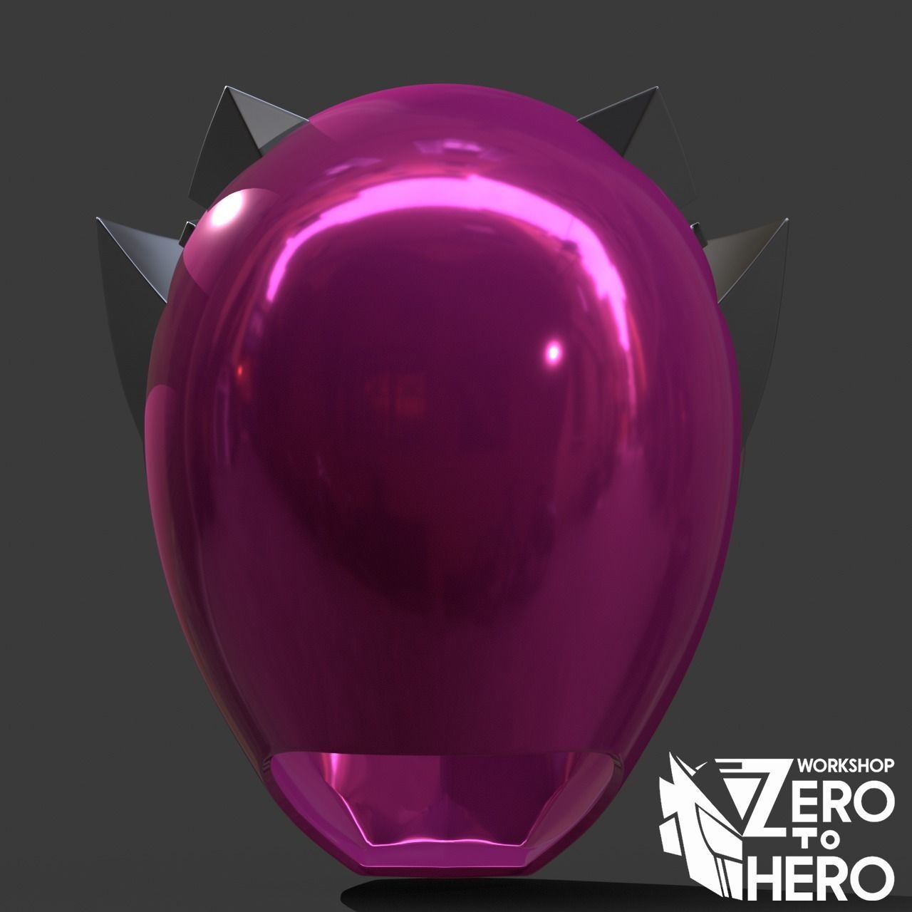 Power ranger Dino Fury Pink Helmet 3D print model_3