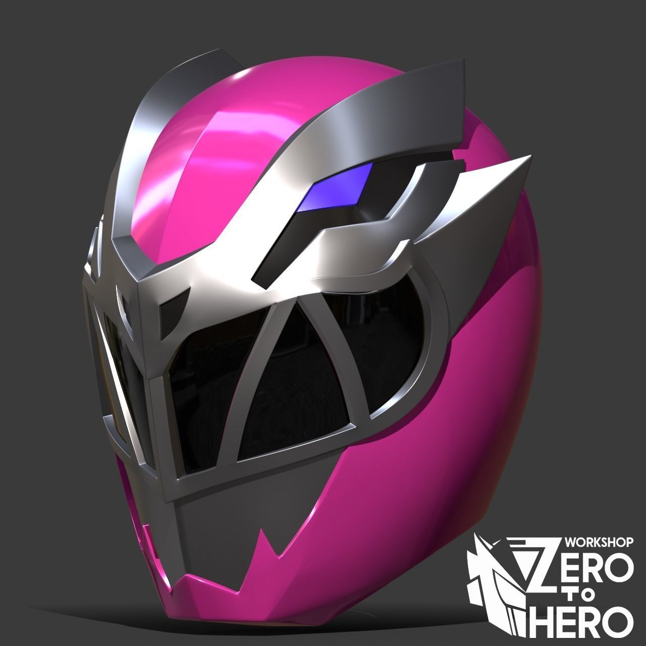 Power ranger Dino Fury Pink Helmet 3D print model_1
