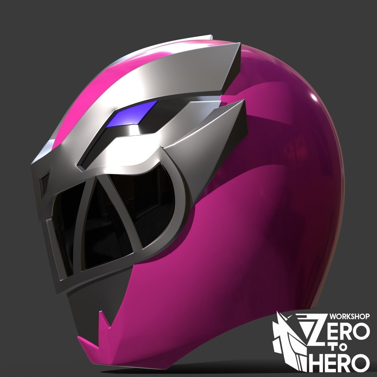 Power ranger Dino Fury Pink Helmet 3D print model_2