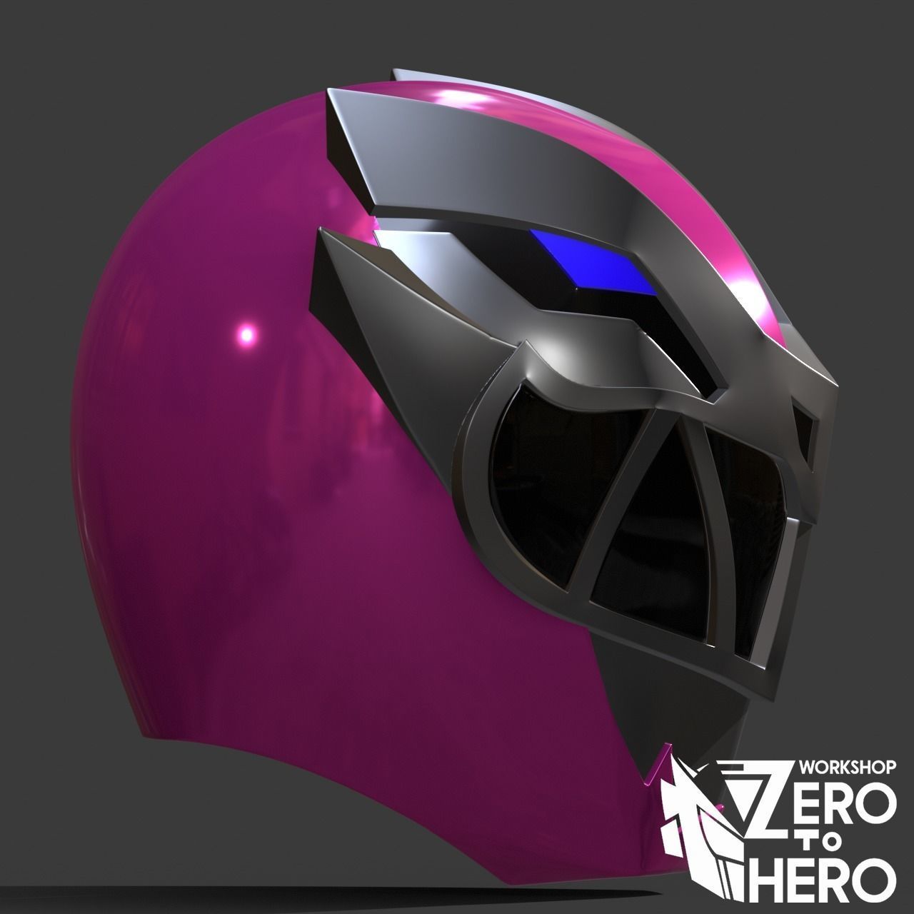 Power ranger Dino Fury Pink Helmet 3D print model_4