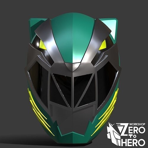 Power ranger Cosmic Fury Green Helmet 3D print model