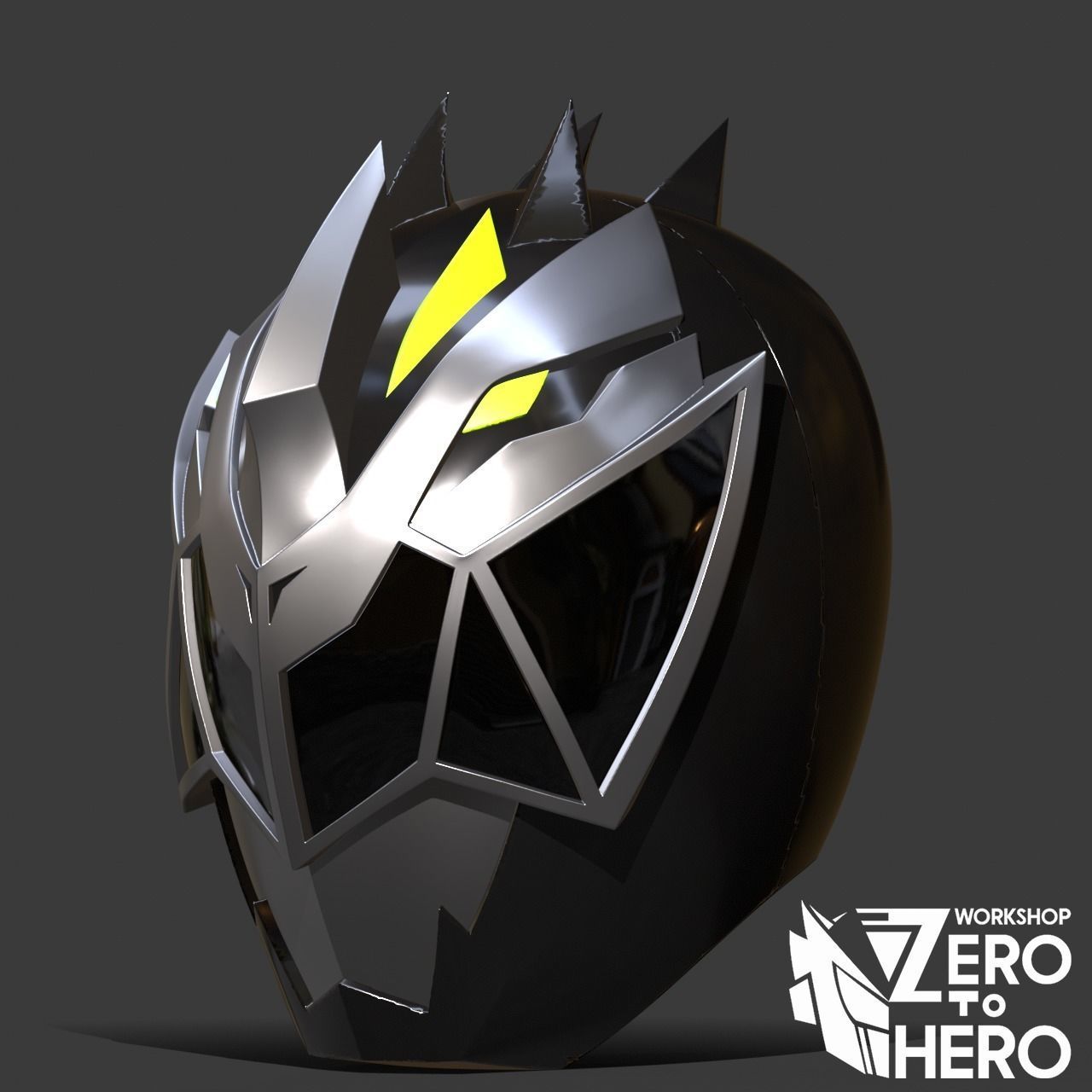 Power ranger Cosmic Fury Black Helmet 3D print model_1