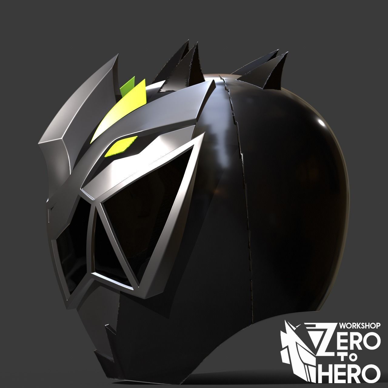 Power ranger Cosmic Fury Black Helmet 3D print model_2