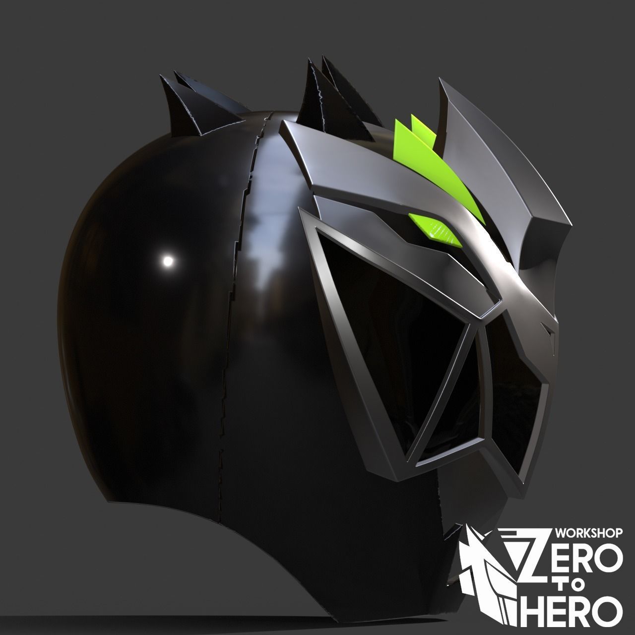Power ranger Cosmic Fury Black Helmet 3D print model_3