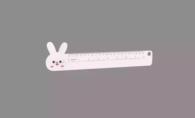 Ruler With Rabbit Animal Adorable