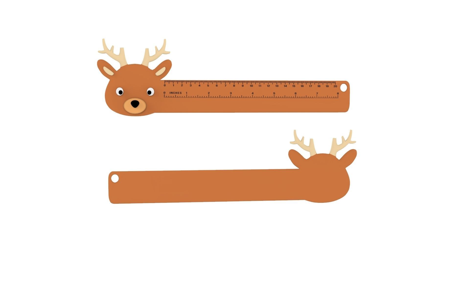 Ruler With Deer Animal Adorable Low-poly 3D model_7