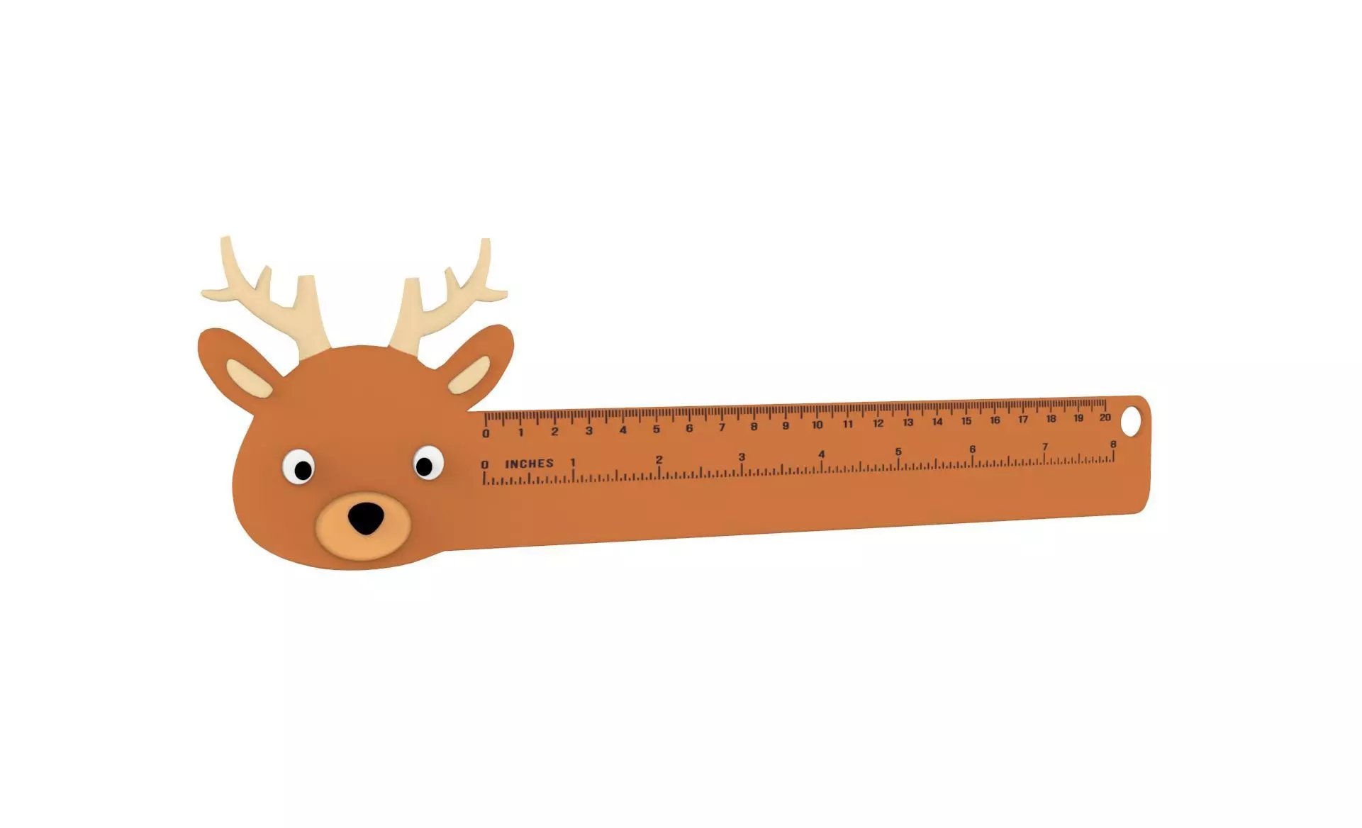 Ruler With Deer Animal Adorable Low-poly 3D model_0