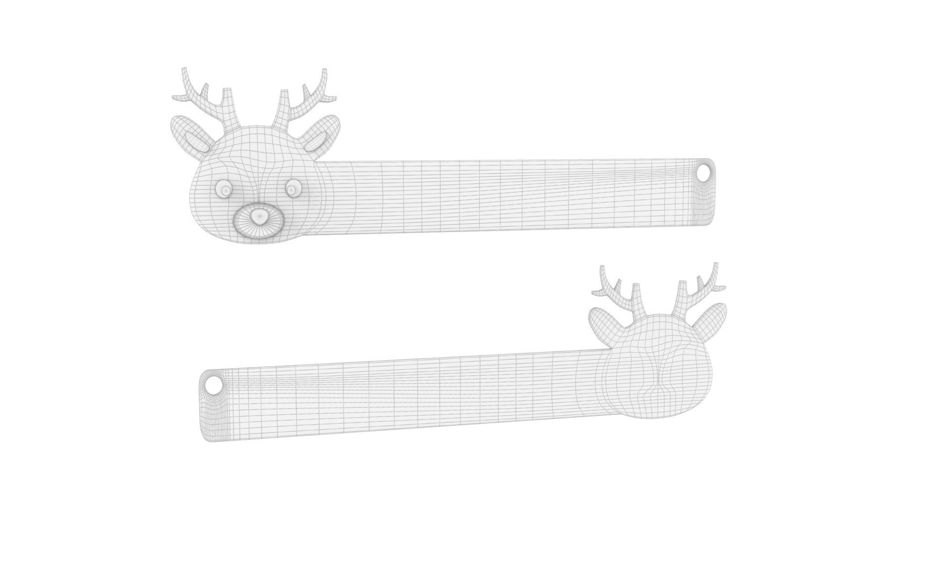 Ruler With Deer Animal Adorable Low-poly 3D model_9