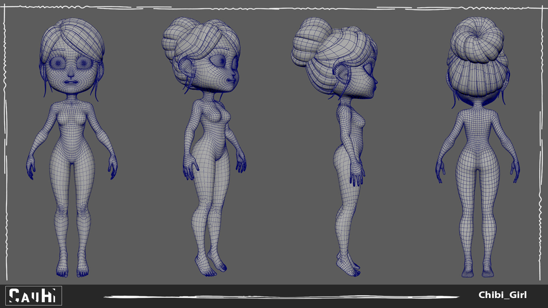 Combo 4 Body Chibi Fat and Thin  3D Model Collection_11