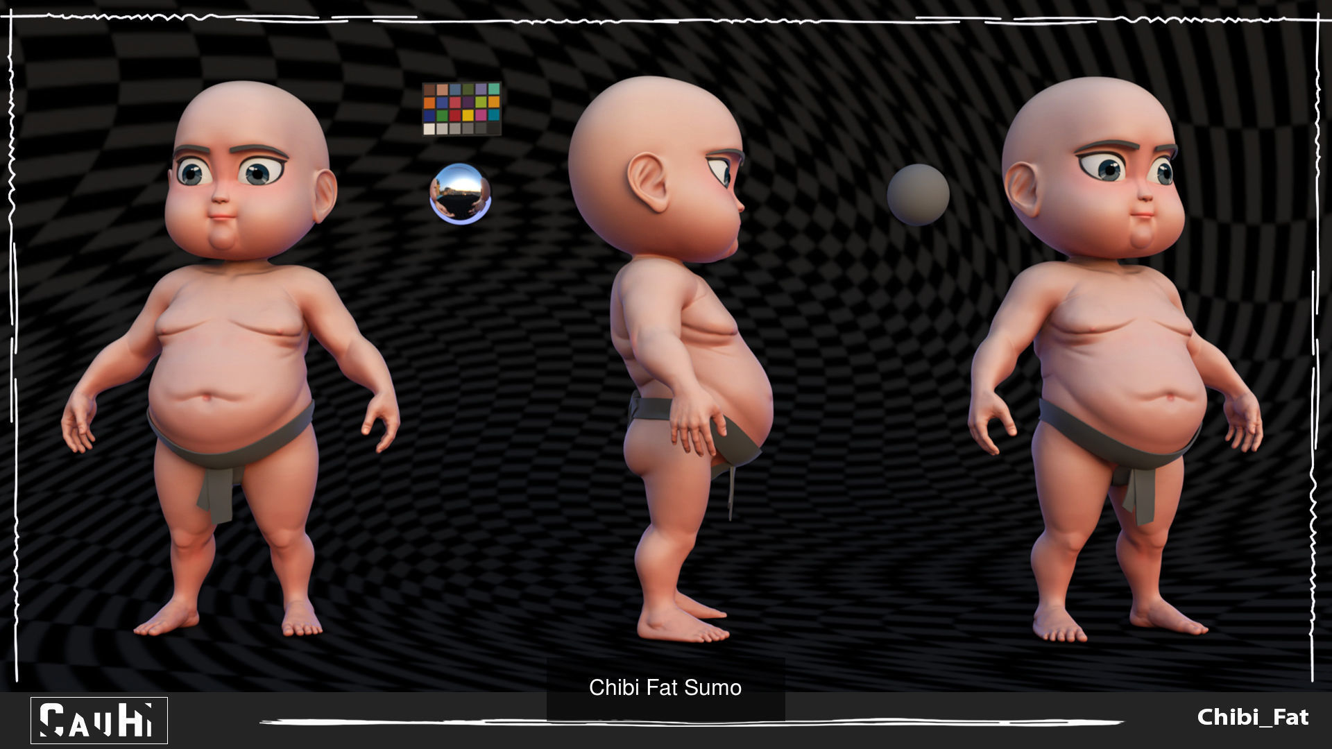 Combo 4 Body Chibi Fat and Thin  3D Model Collection_7