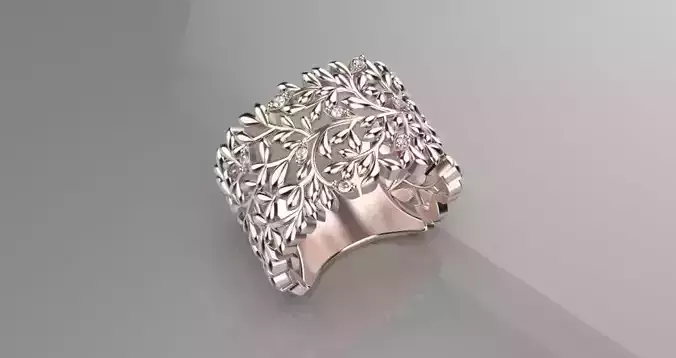 jewelry tree branch vine diamond ring 3d model