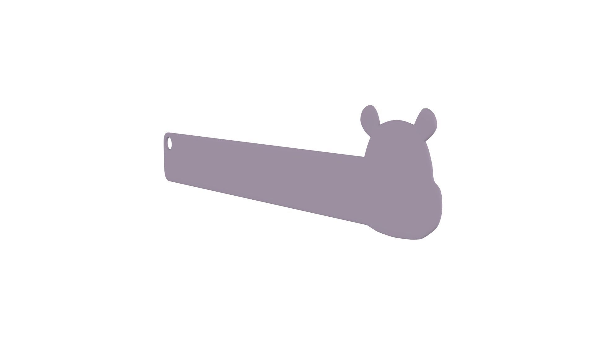 Ruler With Hippo Animal Adorable Low-poly 3D model_3
