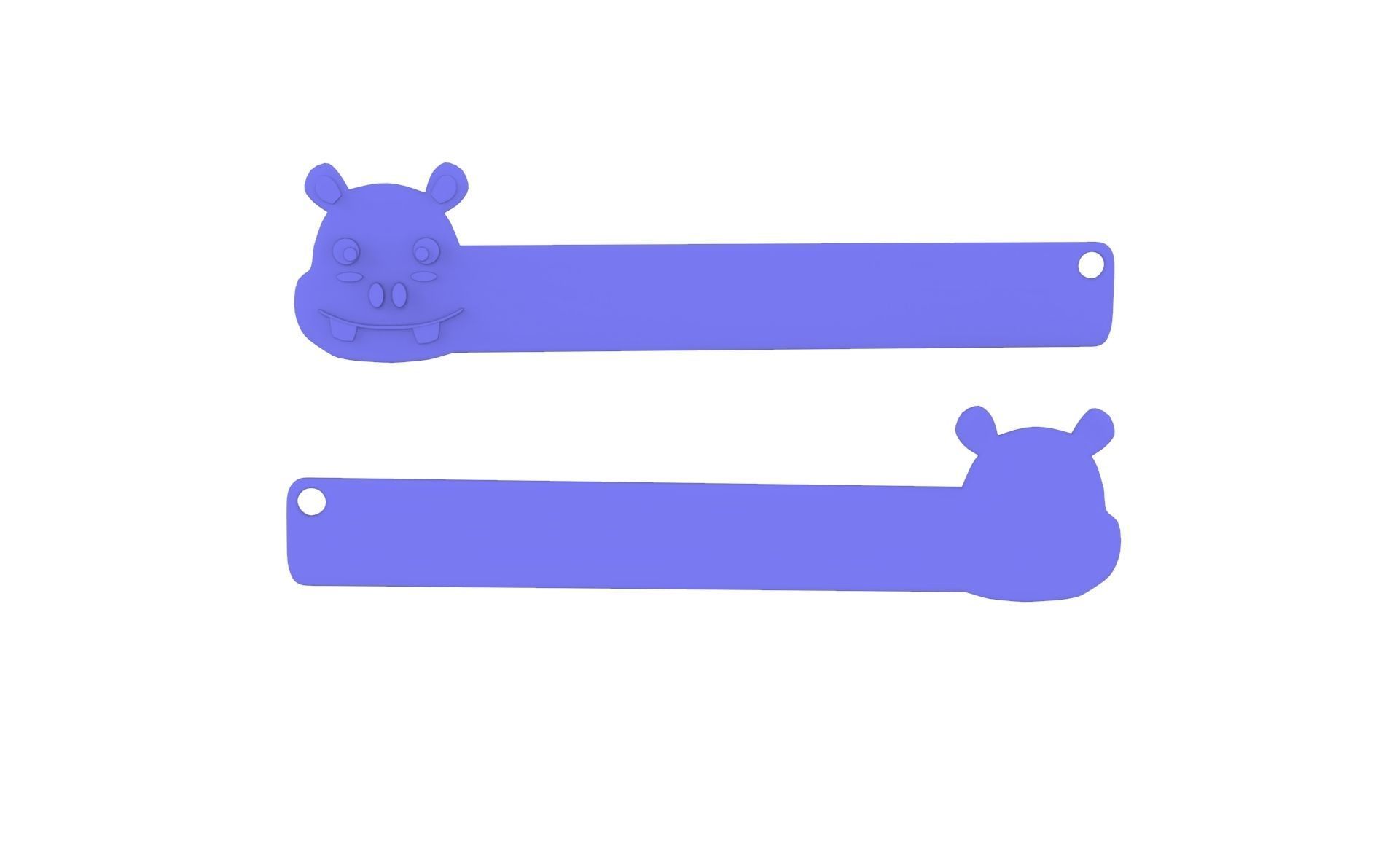Ruler With Hippo Animal Adorable Low-poly 3D model_8