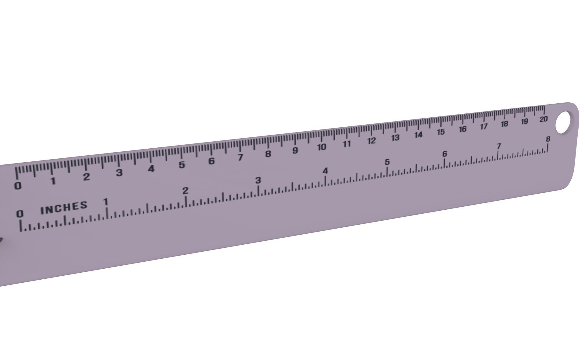 Ruler With Hippo Animal Adorable Low-poly 3D model_5