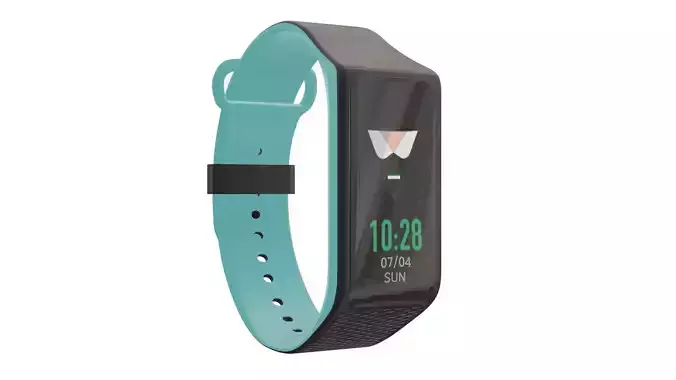 Titan Reflex Dual Toned Smart Band - Turquoise Low-poly 3D model