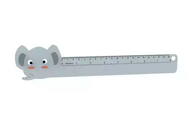 Ruler With Elephant Animal Adorable Low-poly 3D model